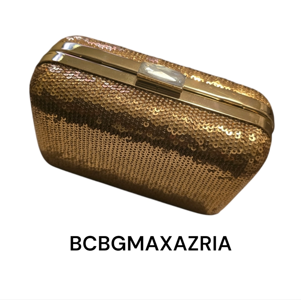 BCBGMAXAZRIA GOLD SEQUINE BAG